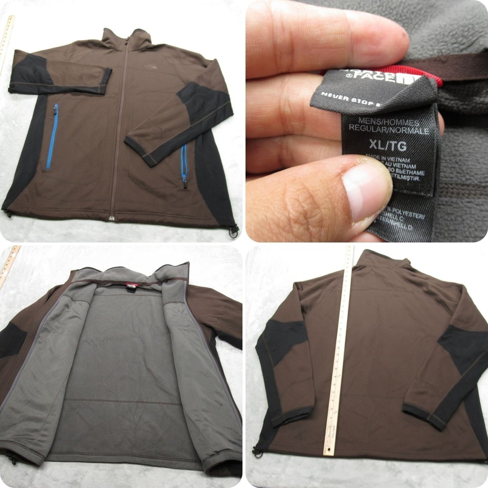 The North Face Jacket Mens XL Brown Pockets Water Resistant Full‎ Zip Outdoor